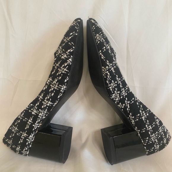 Ann Taylor Factory Black and White Tweed Pointy Toe, Block Heels, Women’s Size 9 - Picture 8 of 11
